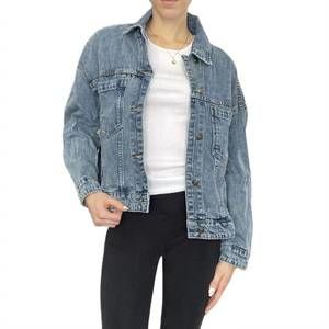 NEW MUSTARD SEED back pleated jacket in washed denim